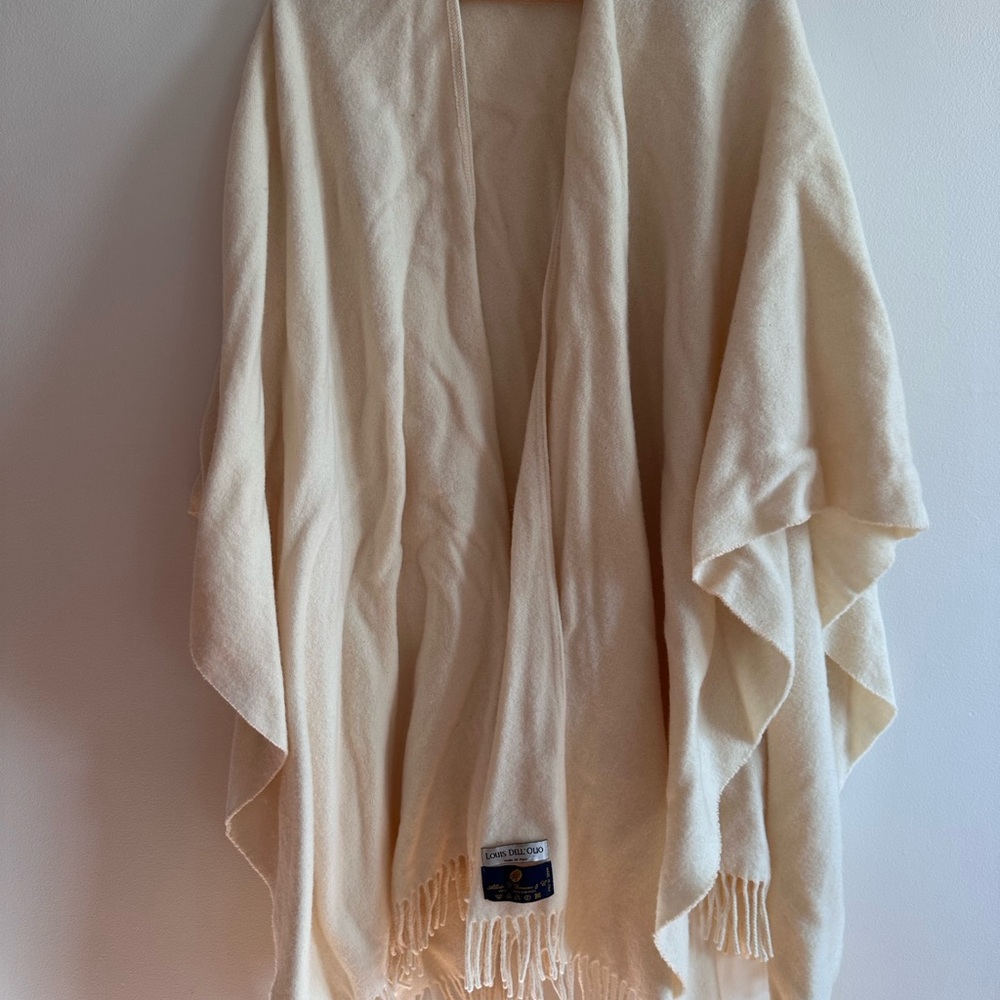 Cream Shawl with Fringe